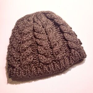 Divided Cable Knit Beanie Olive Military Green